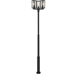 Lucande Lygtepæle > udendørslampe Siveta, 240 cm, 3 lyskilder, sort, E27, IP65