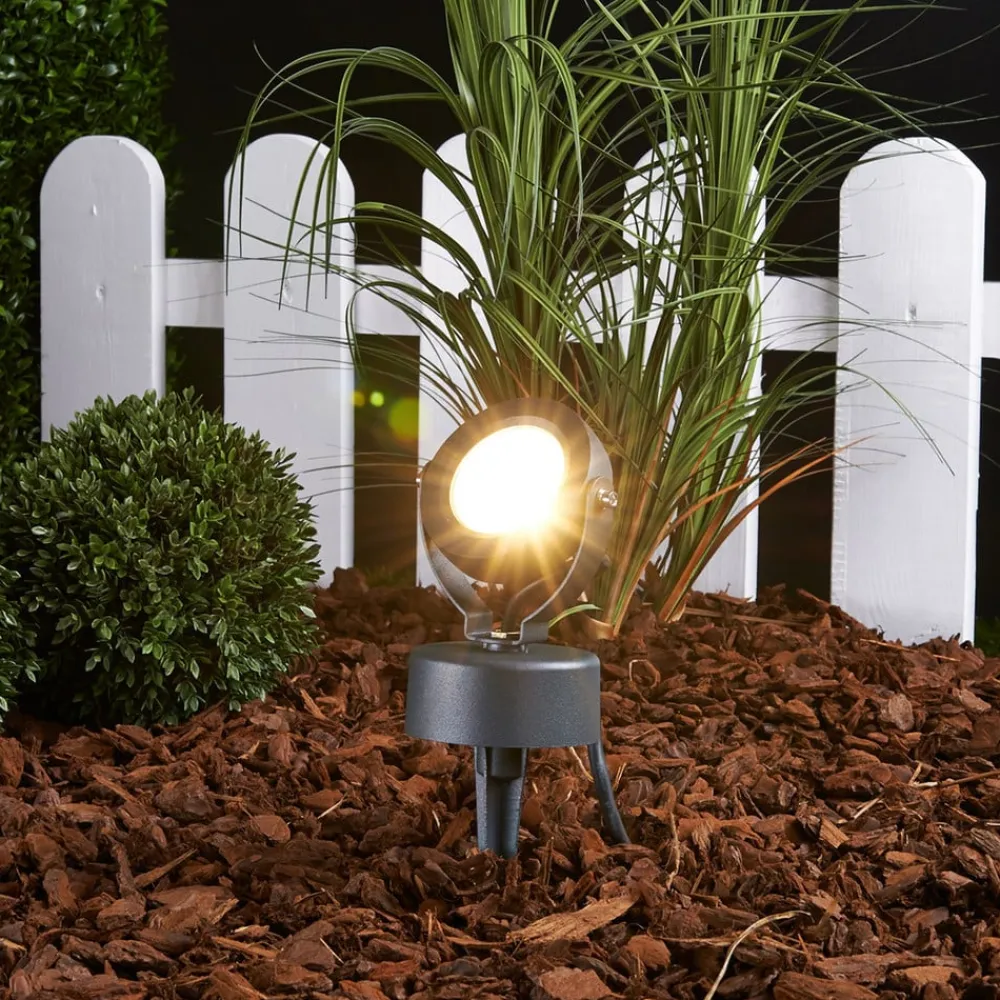 Lucande Terrassebelysning|Udendørs Spot > udendørs LED-spot Gavin, 33 cm, antracit, aluminium