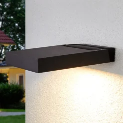 Lucande Væglamper > udendørs LED-spot Maica, antracit, drejelig, IP65