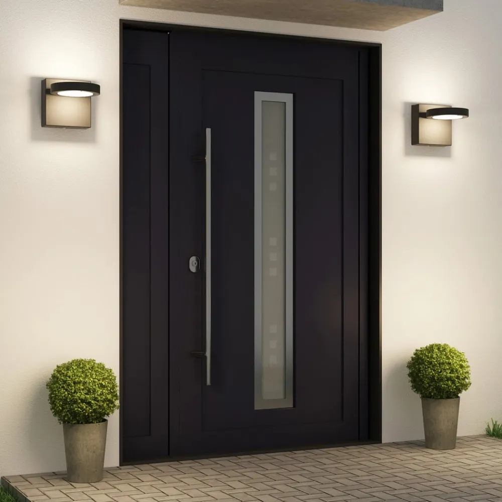 Terrassebelysning ^ Lucande udendørs LED-væglampe Belna, metal, IP65, antracit