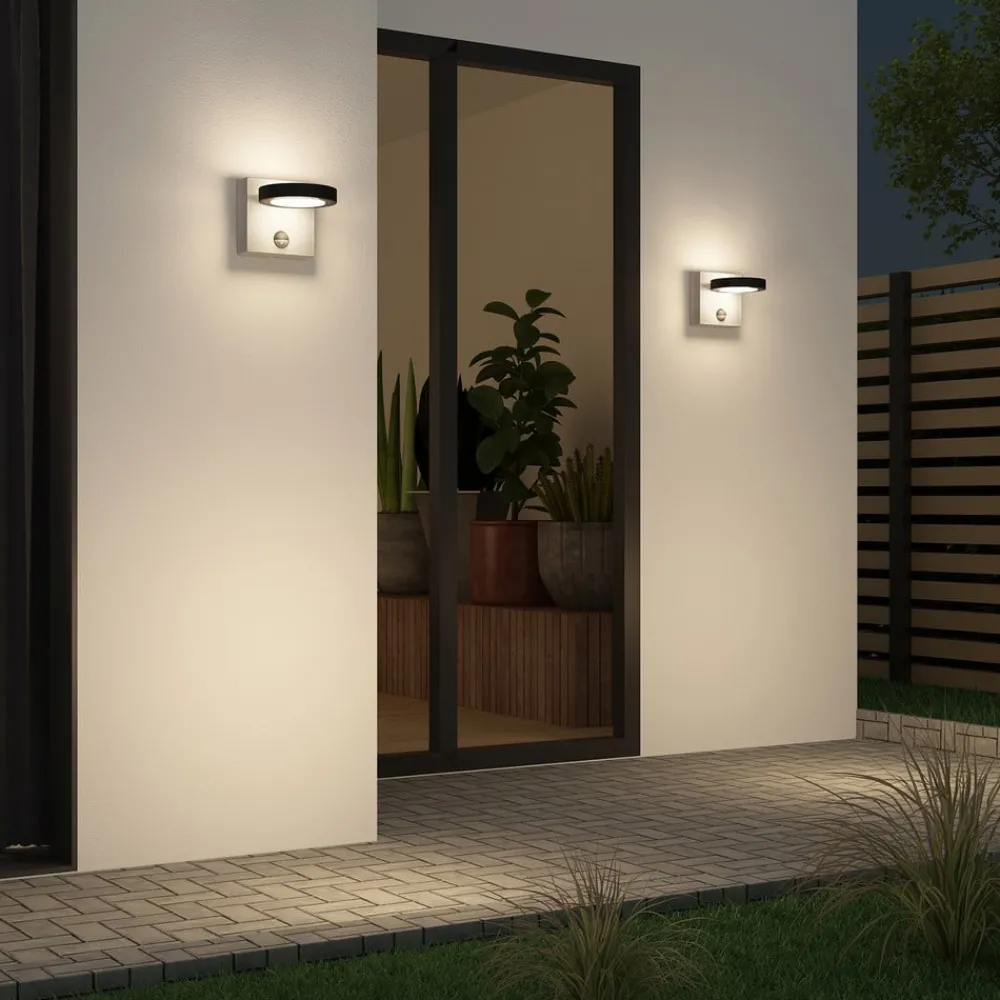 Lucande Væglampe Med Sensor|Terrassebelysning > udendørs LED-væglampe Belna, beton, sensor, IP54