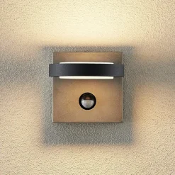 Lucande Væglampe Med Sensor|Terrassebelysning > udendørs LED-væglampe Belna, beton, sensor, IP54