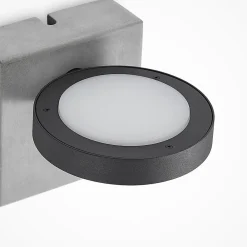 Lucande Væglampe Med Sensor|Terrassebelysning > udendørs LED-væglampe Belna, beton, sensor, IP54