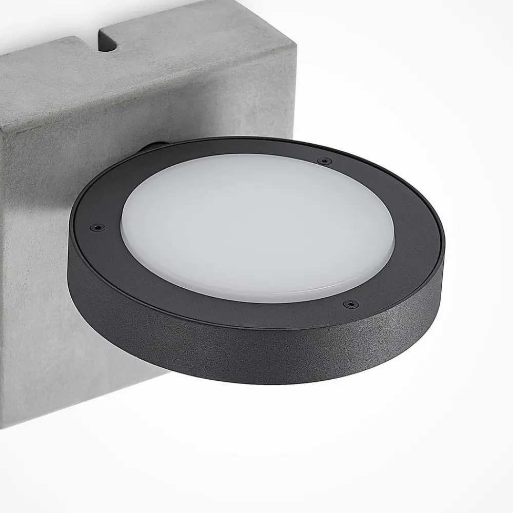 Lucande Væglampe Med Sensor|Terrassebelysning > udendørs LED-væglampe Belna, beton, sensor, IP54