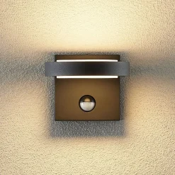 Væglampe Med Sensor|Væglamper ^ Lucande udendørs LED-væglampe Belna, metal, sensor, IP54
