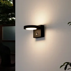 Væglampe Med Sensor|Væglamper ^ Lucande udendørs LED-væglampe Belna, metal, sensor, IP54