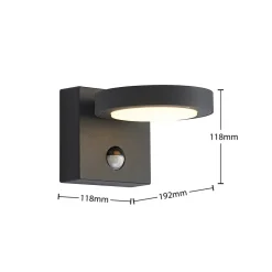 Væglampe Med Sensor|Væglamper ^ Lucande udendørs LED-væglampe Belna, metal, sensor, IP54