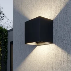 Lucande Terrassebelysning > udendørs LED-væglampe Evie, 14 cm, antracit, op/ned