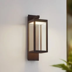 Lucande Terrassebelysning|Væglamper > udendørs LED-væglampe Ferdinand, rust, metal, IP54