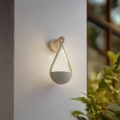 Lucande Terrassebelysning|Væglamper > udendørs LED-væglampe Florka, beton, blomsterkurv, IP54