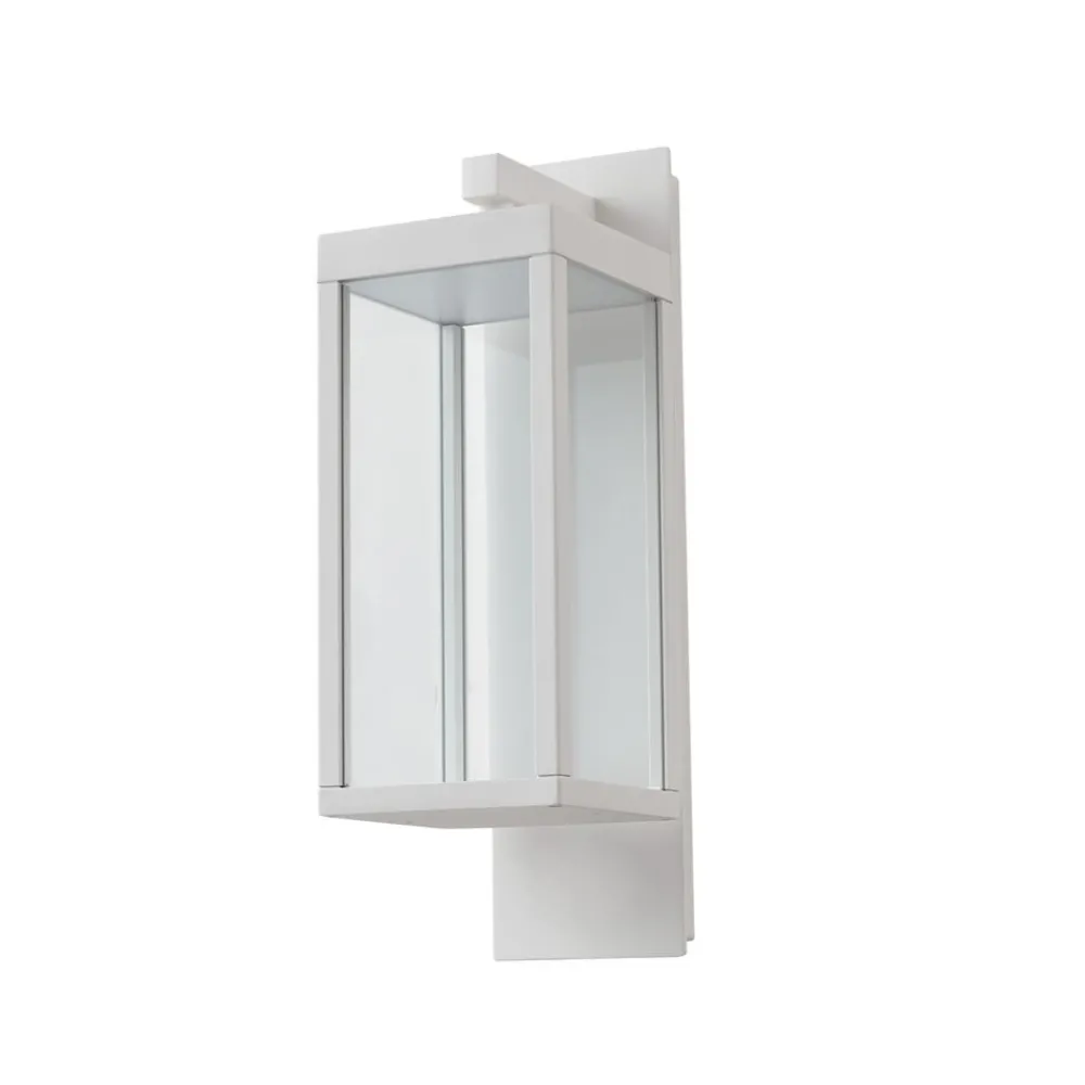 Terrassebelysning|Væglamper ^ Lucande udendørs LED-væglampe Ferdinand, hvid, metal, 38 cm