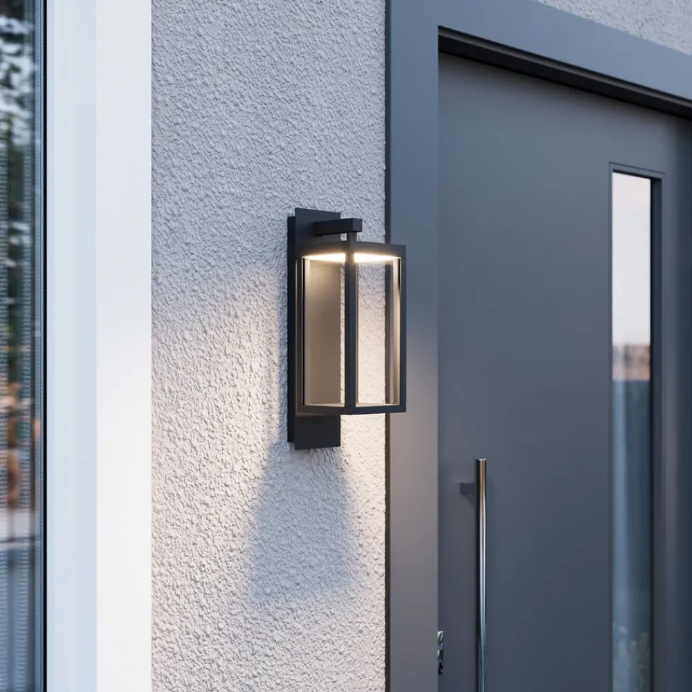 Lucande Terrassebelysning|Væglamper > udendørs LED-væglampe Ferdinand, grå, metal, 38 cm