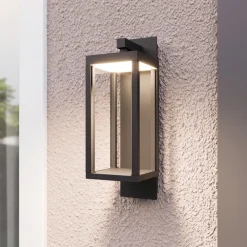 Lucande Terrassebelysning|Væglamper > udendørs LED-væglampe Ferdinand, grå, metal, 38 cm