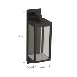 Lucande Terrassebelysning|Væglamper > udendørs LED-væglampe Ferdinand, grå, metal, 38 cm