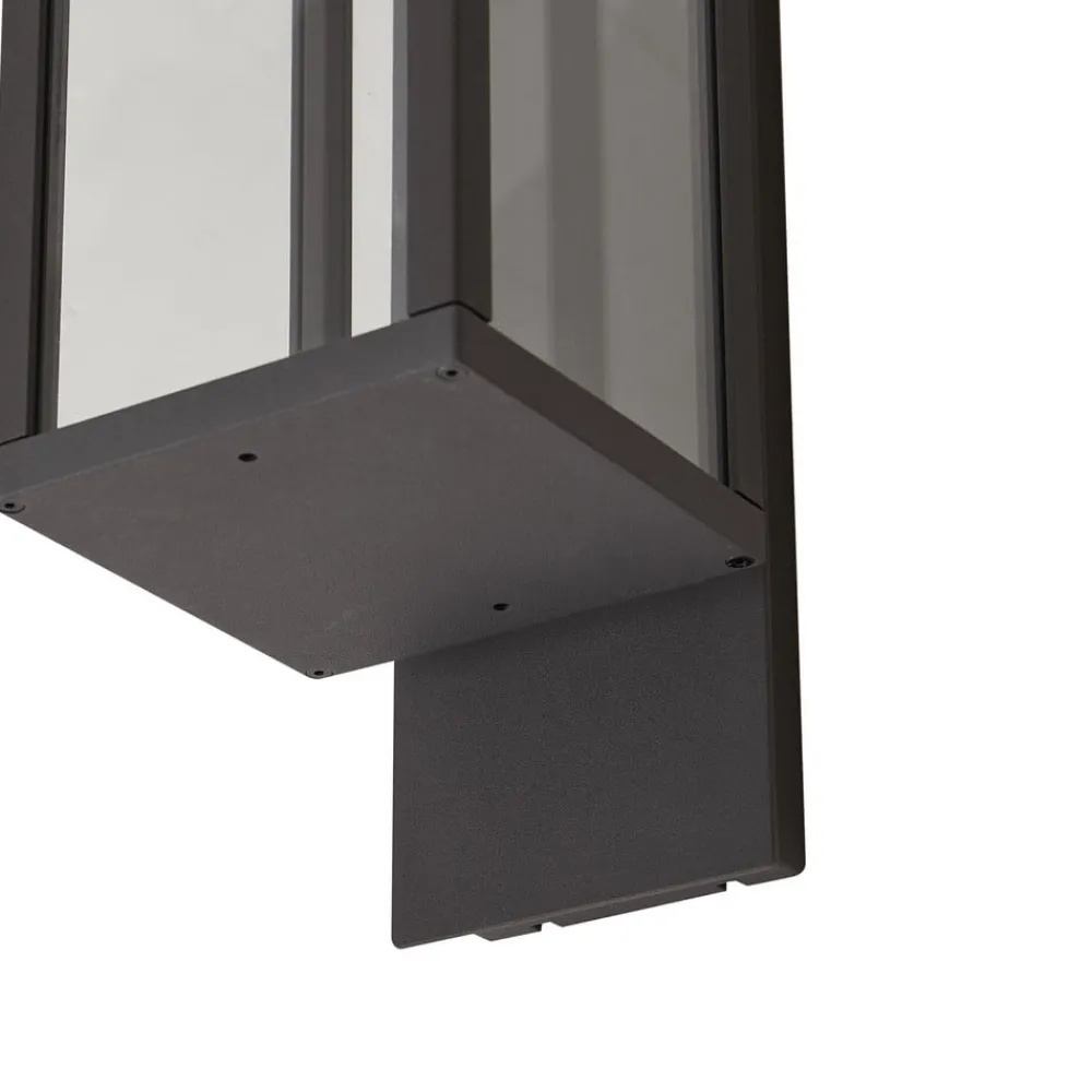 Lucande Terrassebelysning|Væglamper > udendørs LED-væglampe Ferdinand, grå, metal, 38 cm