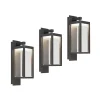 Lucande Terrassebelysning|Væglamper > udendørs LED-væglampe Ferdinand, sæt med 3, grå, 38 cm