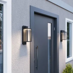 Lucande Terrassebelysning|Væglamper > udendørs LED-væglampe Ferdinand, sæt med 3, grå, 38 cm