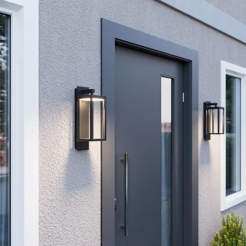 Lucande Terrassebelysning|Væglamper > udendørs LED-væglampe Ferdinand, sæt med 3, grå, 38 cm