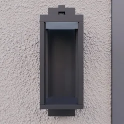 Lucande Terrassebelysning|Væglamper > udendørs LED-væglampe Ferdinand, sæt med 3, grå, 38 cm