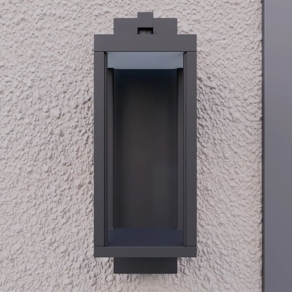 Lucande Terrassebelysning|Væglamper > udendørs LED-væglampe Ferdinand, sæt med 3, grå, 38 cm