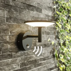 Lucande Væglampe Med Sensor|Terrassebelysning > udendørs LED-væglampe Fenia, sensor, IP54, antracit