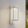 Væglampe Med Sensor|Terrassebelysning ^ Lucande udendørs LED-væglampe Ferdinand, hvid, sensor, 38 cm