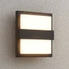 Terrassebelysning ^ Lucande udendørs LED-væglampe Gylfi, 20 cm, antracit, aluminium