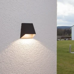 Lucande Terrassebelysning|Væglamper > udendørs LED-væglampe Hanno, antracit, metal, IP54