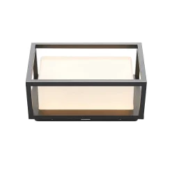 Væglamper ^ Lucande udendørs LED-væglampe Ilirian, antracit, aluminium, 15 cm