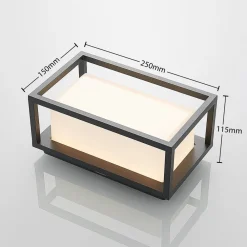 Væglamper ^ Lucande udendørs LED-væglampe Ilirian, antracit, aluminium, 15 cm