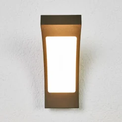 Lucande Væglamper > udendørs LED-væglampe Juvia, 19 cm, antracit, IP54