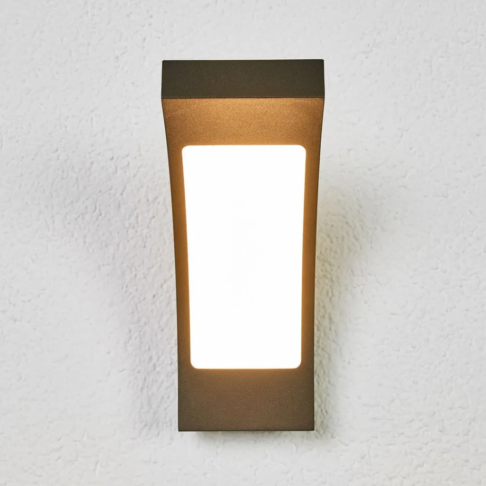 Lucande Væglamper > udendørs LED-væglampe Juvia, 19 cm, antracit, IP54