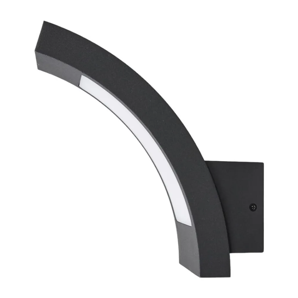 Lucande Væglamper > udendørs LED-væglampe Juvia, 19 cm, antracit, IP54