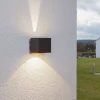 Lucande Terrassebelysning|Væglamper > udendørs LED-væglampe Jarno, antracit, metal, 9 cm