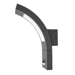 Væglampe Med Sensor|Væglamper ^ Lucande udendørs LED-væglampe Juvia, sensor, 27 cm, grå, IP54
