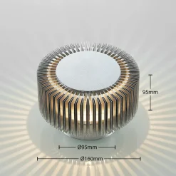 Terrassebelysning|Væglamper ^ Lucande udendørs LED-væglampe Keany, metal, Ø 16 cm, IP54