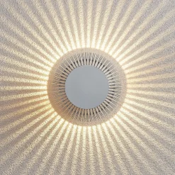 Terrassebelysning|Væglamper ^ Lucande udendørs LED-væglampe Keany, metal, Ø 16 cm, IP54