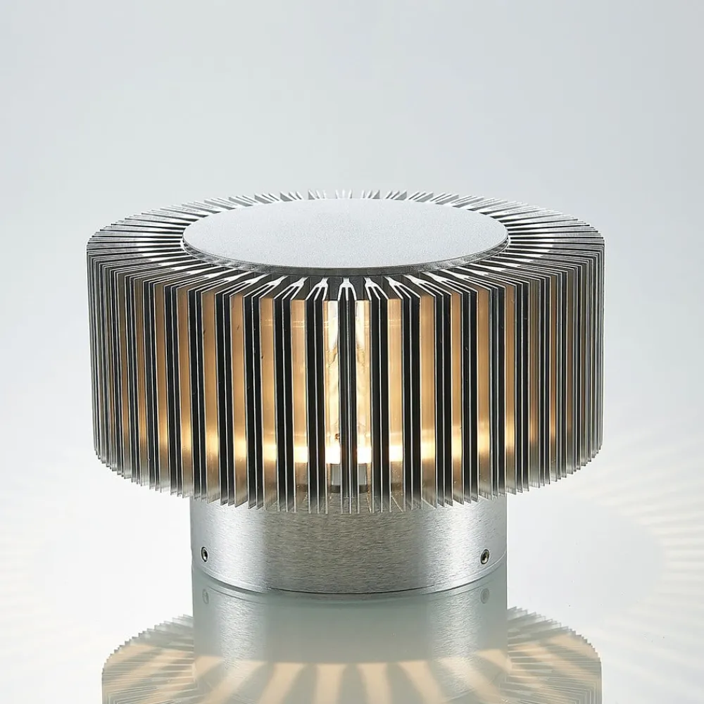 Terrassebelysning|Væglamper ^ Lucande udendørs LED-væglampe Keany, metal, Ø 16 cm, IP54
