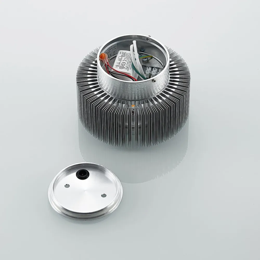 Terrassebelysning|Væglamper ^ Lucande udendørs LED-væglampe Keany, metal, Ø 16 cm, IP54