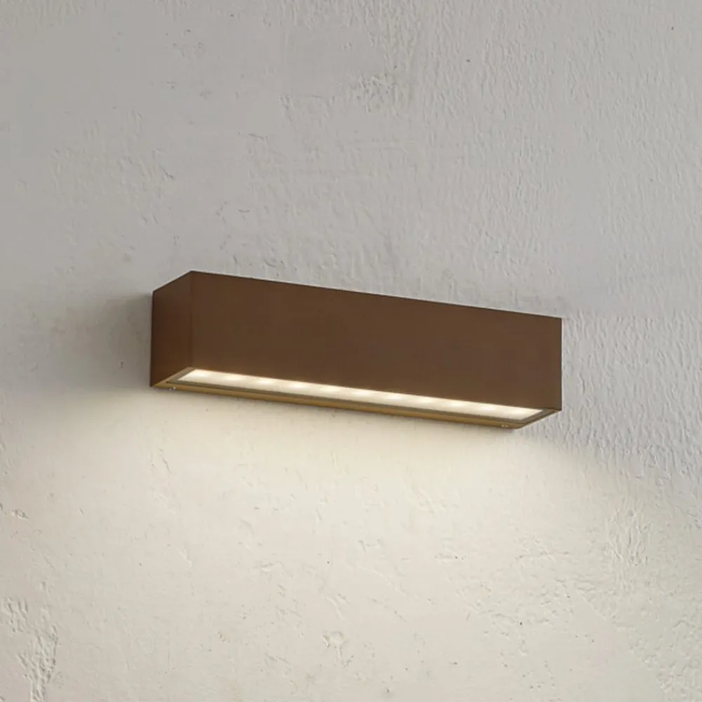 Lucande Terrassebelysning > udendørs LED-væglampe Lengo, 25 cm, brun, down, 3000K