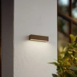 Lucande Terrassebelysning > udendørs LED-væglampe Lengo, 25 cm, brun, down, 3000K