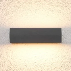 Terrassebelysning|Væglamper ^ Lucande udendørs LED-væglampe Lissi, 21 cm, antracit, IP54