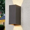 Lucande Væglamper > udendørs LED-væglampe Mikka, 17 cm, antracit, 2 lyskilder.