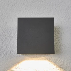 Lucande Terrassebelysning|Væglamper > udendørs LED-væglampe Merjem, 12 cm, ned, IP54