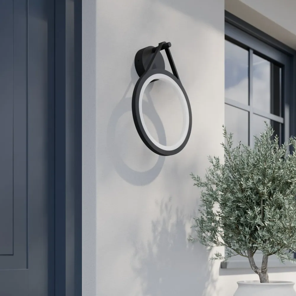 Lucande Terrassebelysning|Væglamper > udendørs LED-væglampe Mirco, 30 cm, sort, IP65