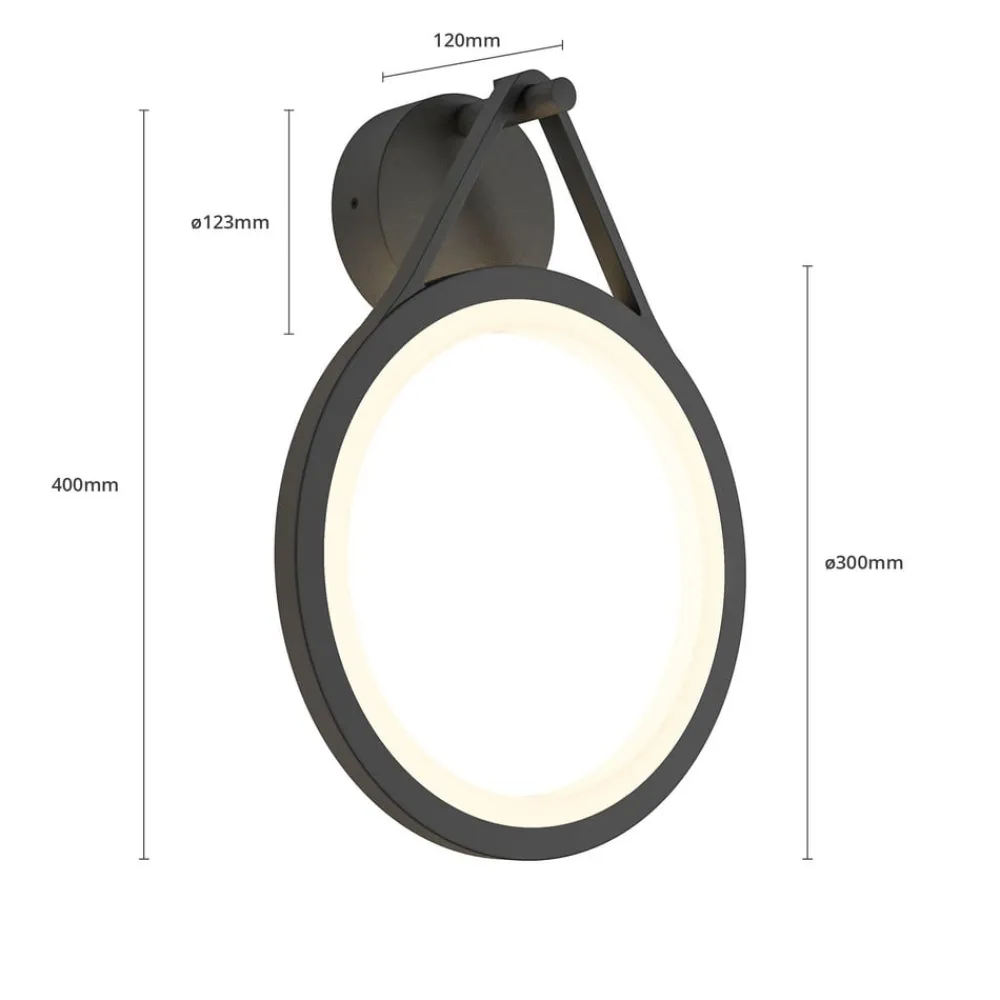 Lucande Terrassebelysning|Væglamper > udendørs LED-væglampe Mirco, 30 cm, sort, IP65