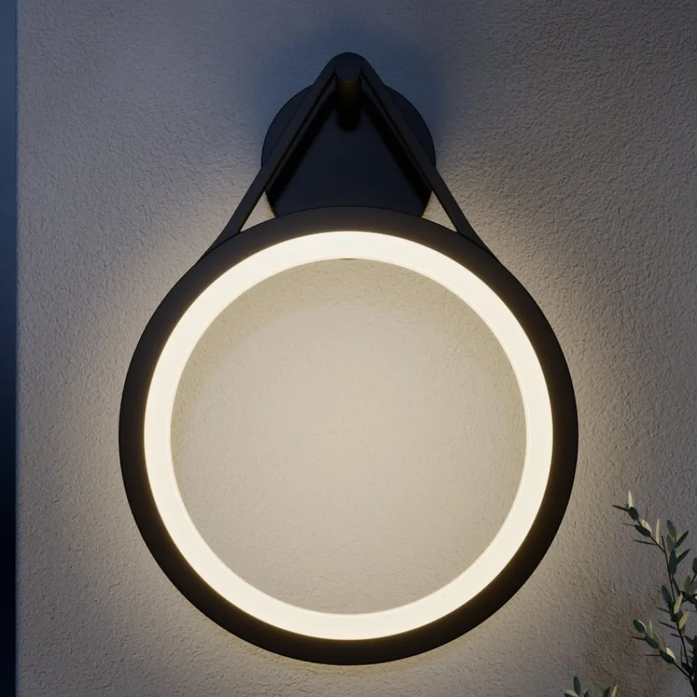 Lucande Terrassebelysning|Væglamper > udendørs LED-væglampe Mirco, 30 cm, sort, IP65