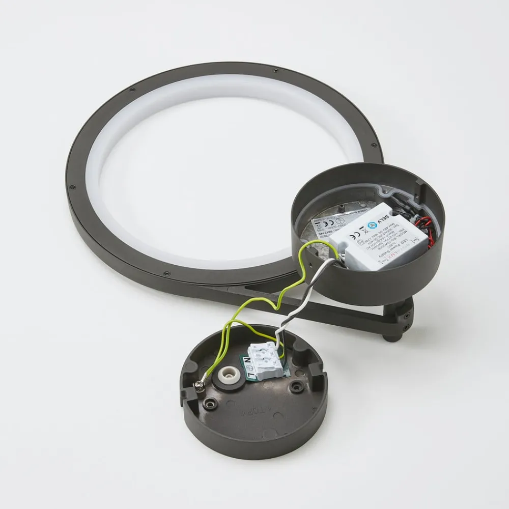 Lucande Terrassebelysning|Væglamper > udendørs LED-væglampe Mirco, 30 cm, sort, IP65