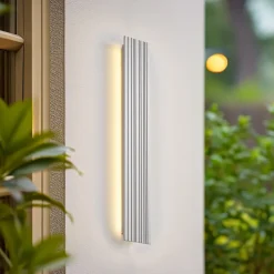 Lucande Terrassebelysning|Væglamper > udendørs LED-væglampe Melira, længde 60 cm, grå