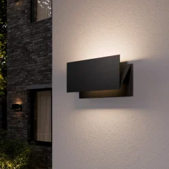 Lucande Terrassebelysning|Væglamper > udendørs LED-væglampe Meja, sort, metal, IP54